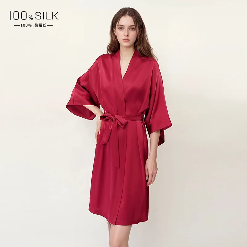 Peignoir en soie de mûrier pur - Robe Silk Women avis et prix