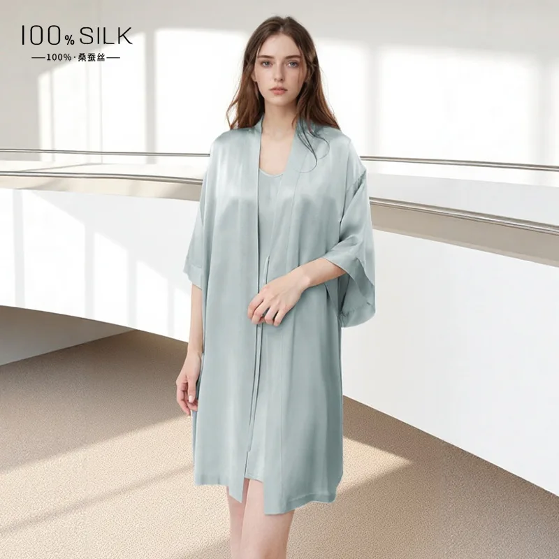 Peignoir en soie de mûrier pur - Robe Silk Women avis et prix