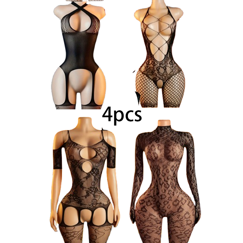 Ensemble de lingerie sexy 4 pi - Bodystocking Fishnet avis et prix